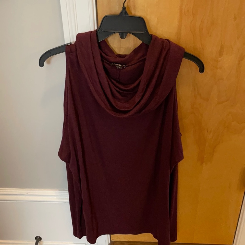 Express Cowl neck cold shoulder long sleeve shirt